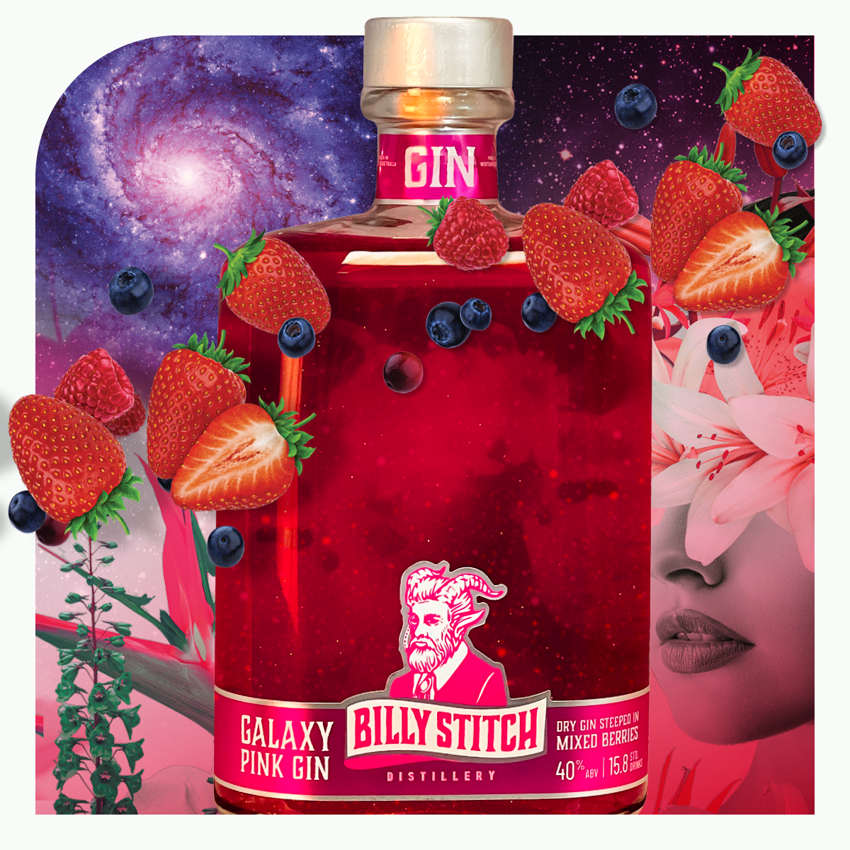 GALAXY PINK gin montage