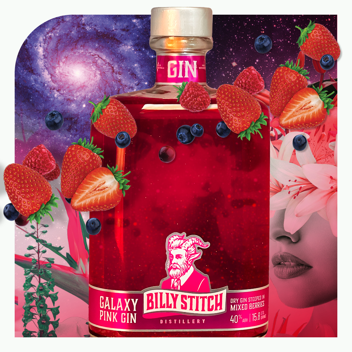 pink galaxy gin montage