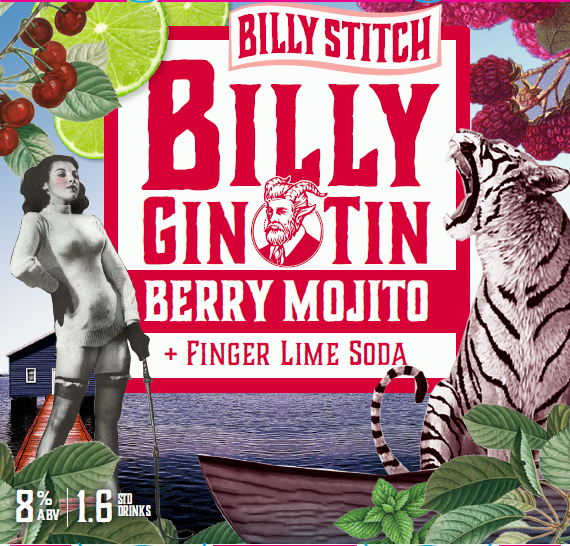 Billy Gin Tin Berry Mojito Gin and Fingerlime Soda