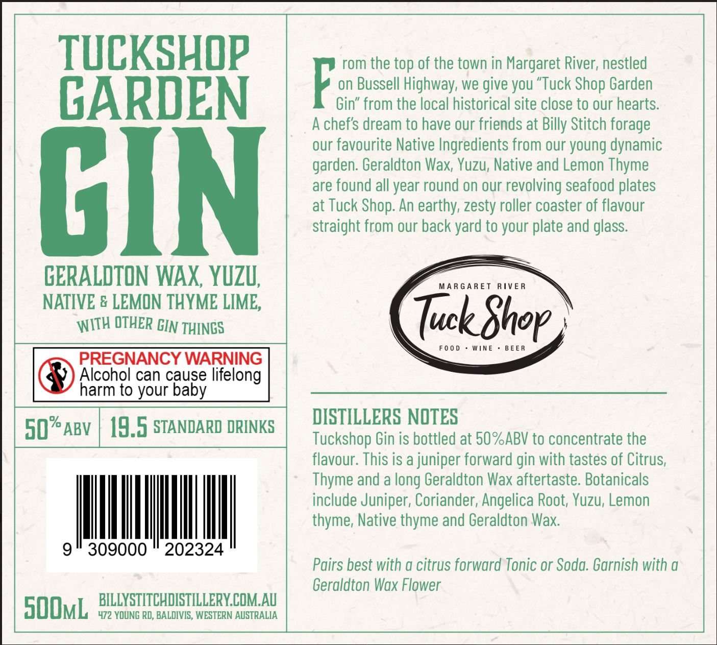 Limited Edition Margaret River Tuckshop Garden Gin