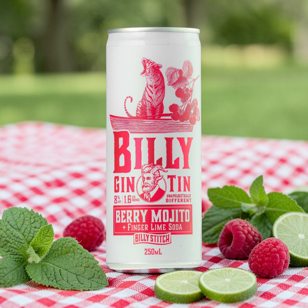 Billy Gin Tin Berry Mojito Gin and Fingerlime Soda