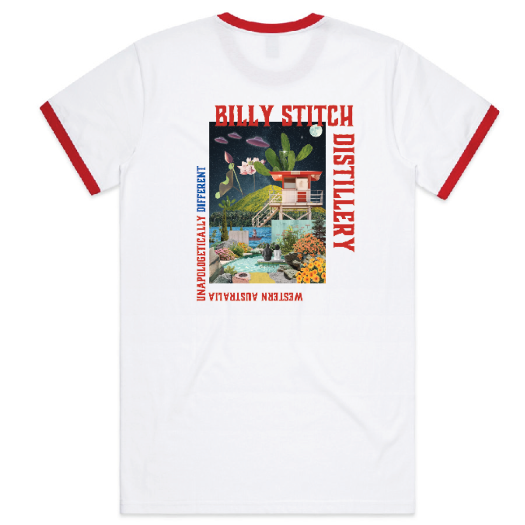 Billy Stitch Red Ringer T-Shirt (men's fit)